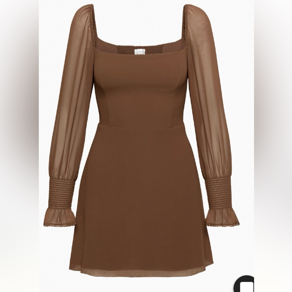 Aritzia Wilfred Emmylou Brown Mini Dress